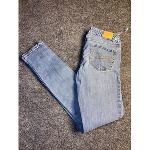 Aéropostale Bayla Skinny Jeans Women 5/6L Blue Denim Embroidered Pocket Low Rise